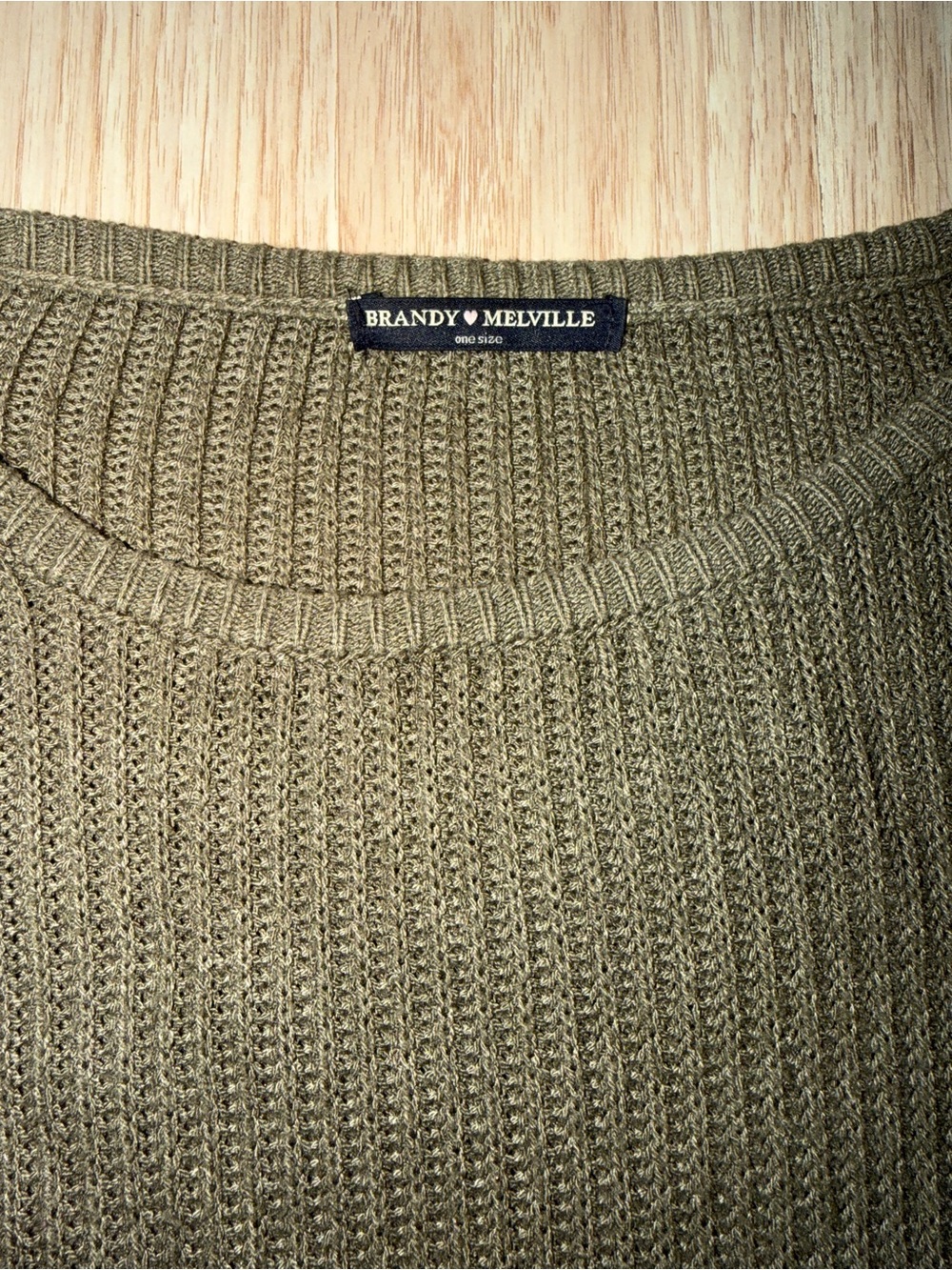 Olive Rib-Knit Sweater - Picture 2 of 4